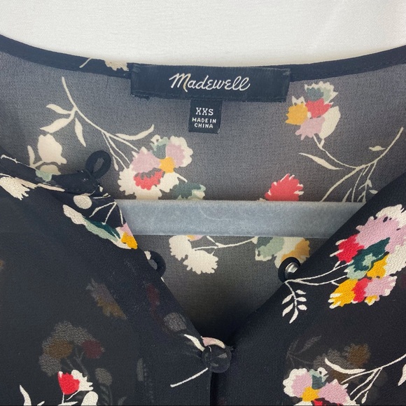 Madewell Sheer Button-Front Tier Midi Dress In Carnation Toss - Picture 6 of 13